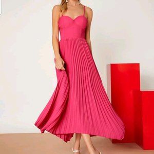 Pink Pleated cami Dress